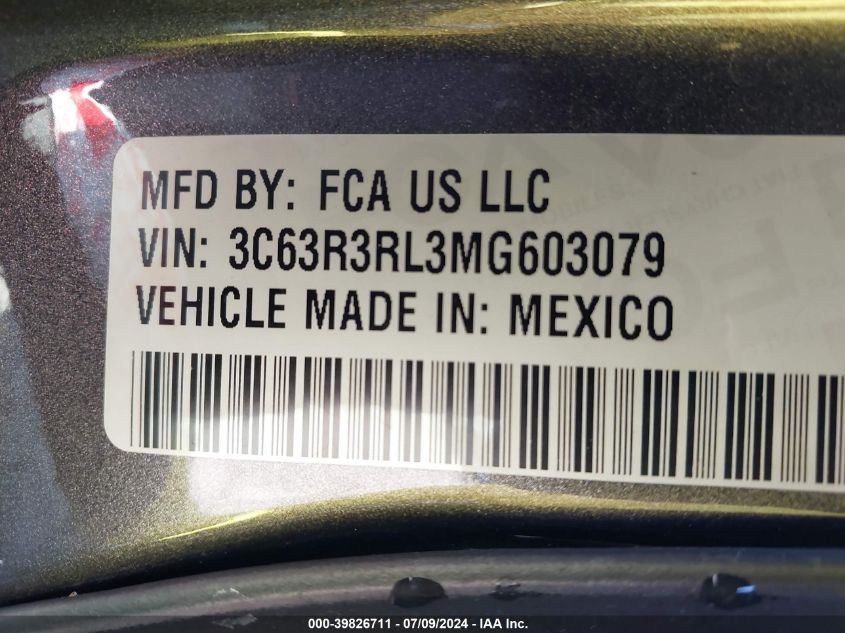 2021 Ram 3500 Limited VIN: 3C63R3RL3MG603079 Lot: 39826711