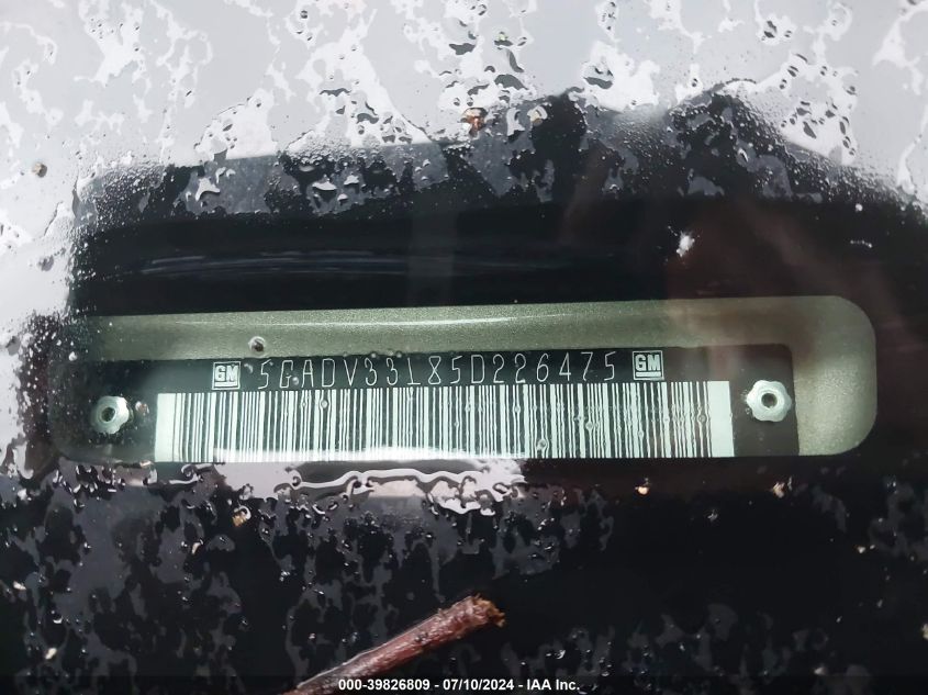 2005 Buick Terraza Cxl VIN: 5GADV33L85D226475 Lot: 39826809