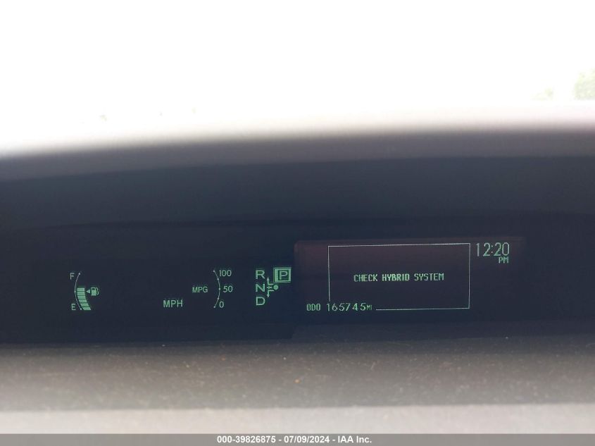 2010 Toyota Prius Iv VIN: JTDKN3DU2A0011026 Lot: 39826875