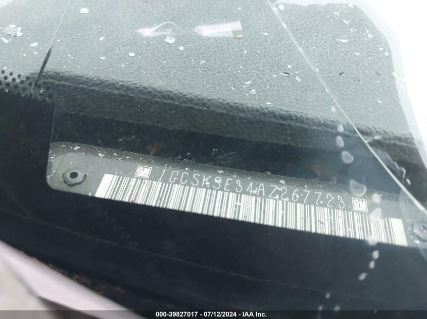 2010 Chevrolet Silverado K1500 Lt VIN: 1GCSKSE34AZ267723 Lot: 39827017