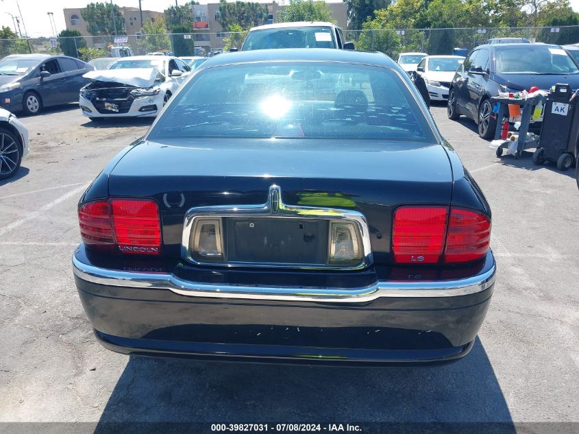 2002 Lincoln Ls V6 Auto/V6 Manual/W/Sport Pkg VIN: 1LNHM86S22Y619312 Lot: 39827031