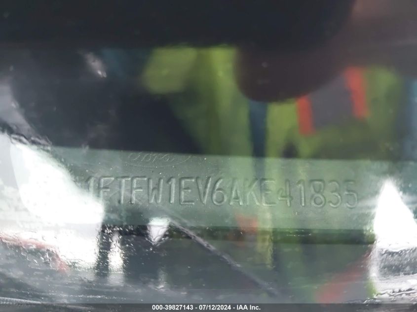 2010 Ford F-150 Lariat VIN: 1FTFW1EV6AKE41835 Lot: 39827143