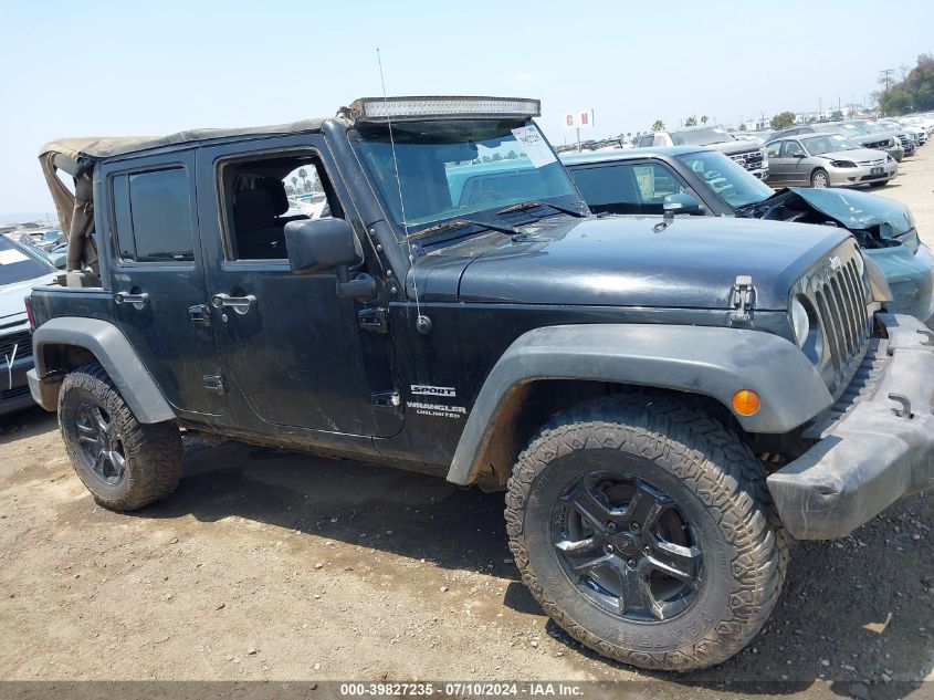 2016 Jeep Wrangler Unlimited Sport VIN: 1C4BJWDG1GL155861 Lot: 39827235