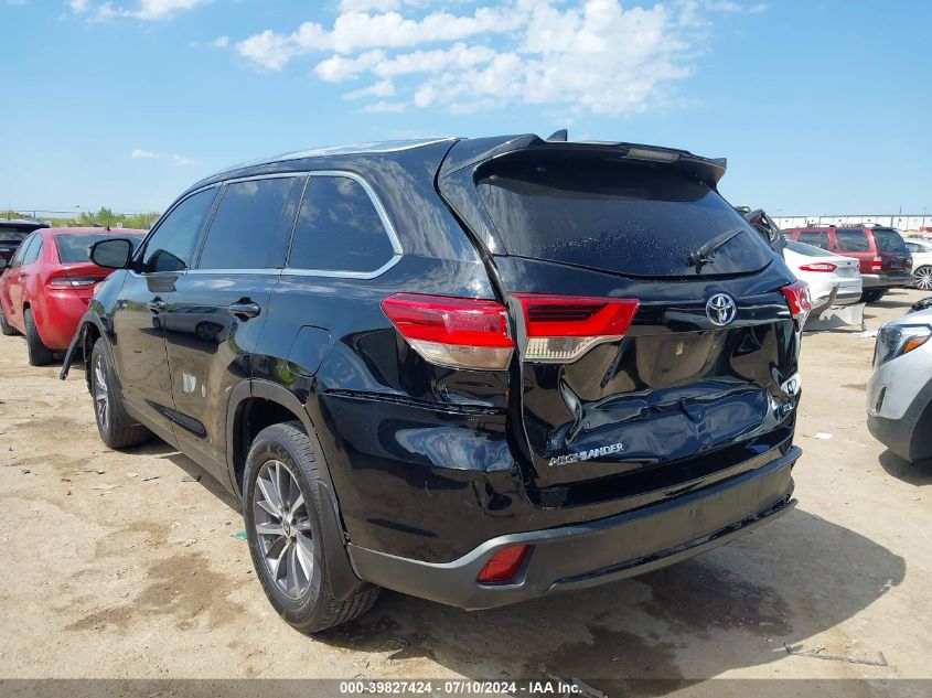 2019 Toyota Highlander Xle VIN: 5TDKZRFH8KS368314 Lot: 39827424