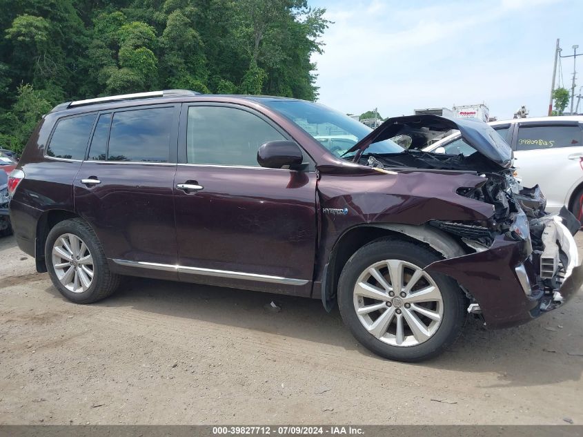 2012 Toyota Highlander Hybrid Limited V6 VIN: JTEDC3EH8C2010501 Lot: 39827712