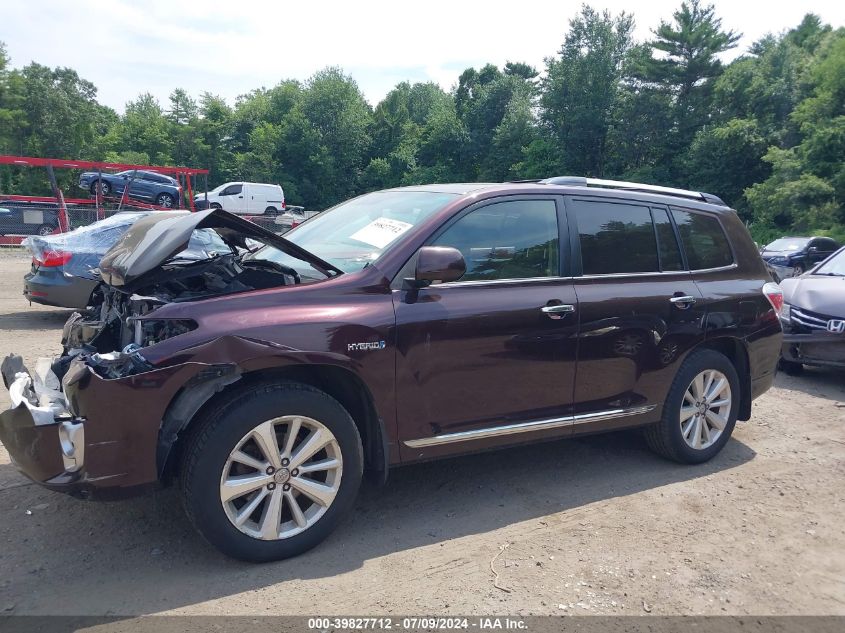 2012 Toyota Highlander Hybrid Limited V6 VIN: JTEDC3EH8C2010501 Lot: 39827712