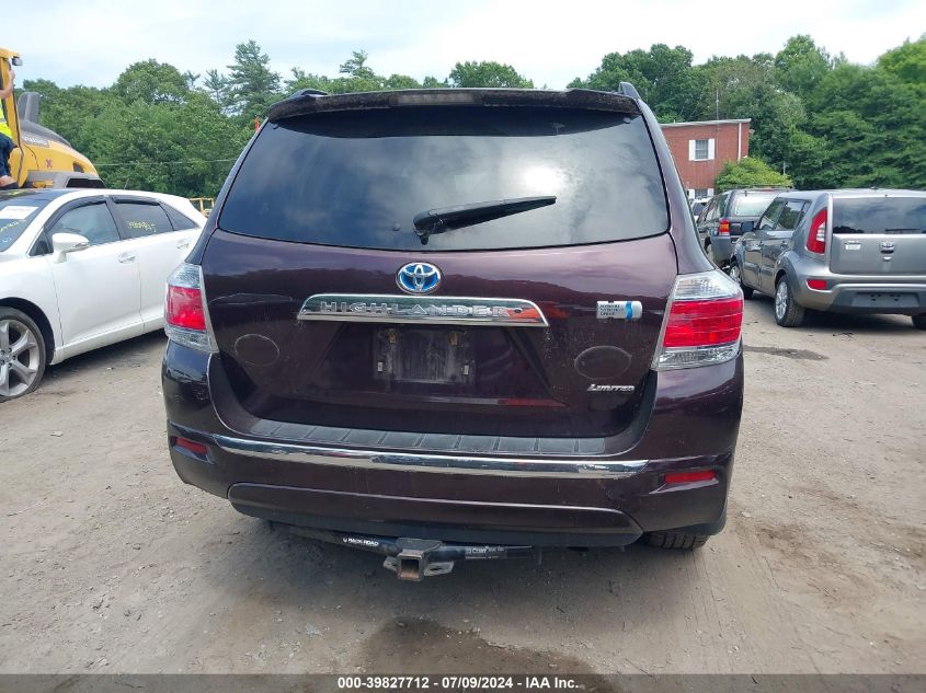 2012 Toyota Highlander Hybrid Limited V6 VIN: JTEDC3EH8C2010501 Lot: 39827712