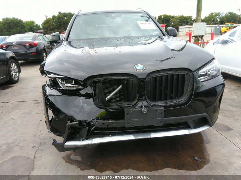 2023 BMW X3 Sdrive30I VIN: 5UX43DP07P9R90378 Lot: 39827715