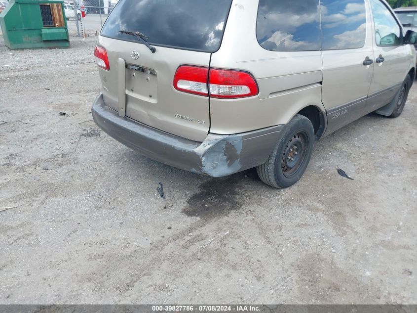 2002 Toyota Sienna Le VIN: 4T3ZF13C22U490991 Lot: 39827786