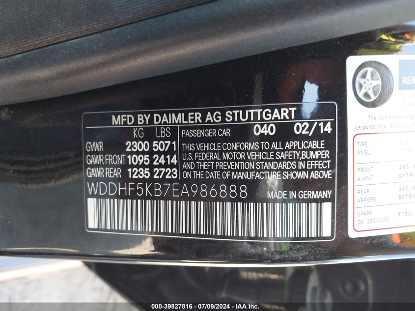 2014 MERCEDES-BENZ E 350 - WDDHF5KB7EA986888