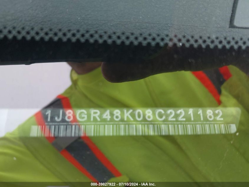 2008 Jeep Grand Cherokee Laredo VIN: 1J8GR48K08C221182 Lot: 39827922