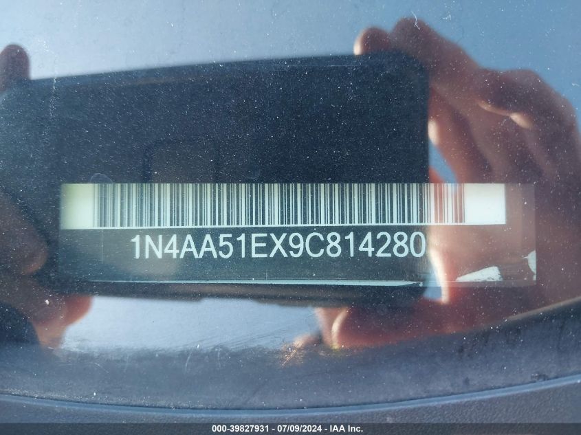 2009 Nissan Maxima 3.5 Sv VIN: 1N4AA51EX9C814280 Lot: 39827931