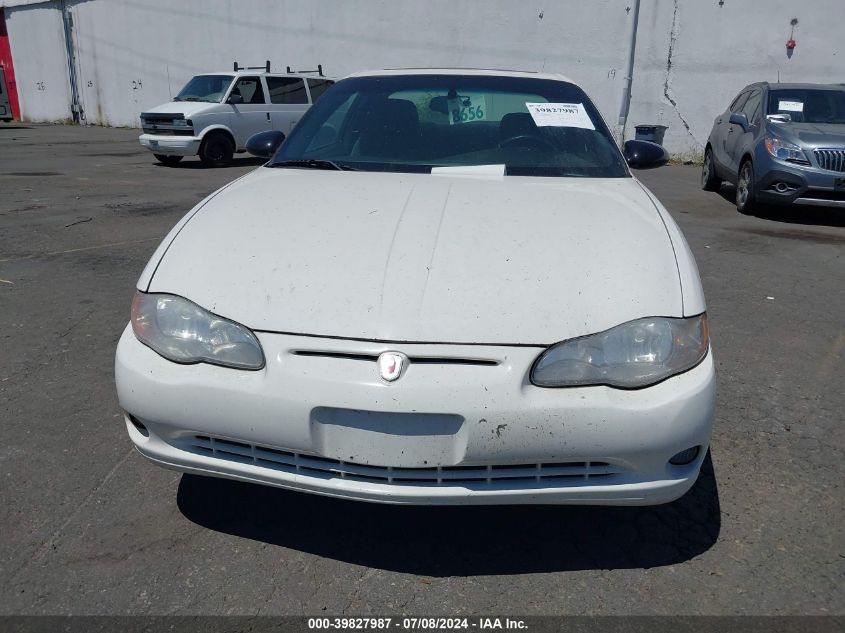 2001 Chevrolet Monte Carlo Ss VIN: 2G1WX15K619152886 Lot: 39827987