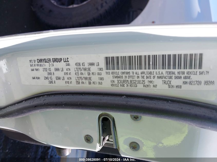 2014 RAM 2500 SLT - 3C6UR5ML8EG218125