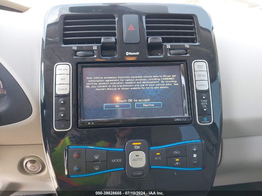 2011 Nissan Leaf Sl VIN: JN1AZ0CP1BT009569 Lot: 39828655