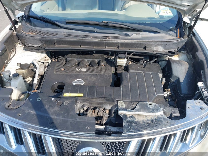 2010 Nissan Murano S/Sl/Le VIN: JN8AZ1MW9AW126259 Lot: 39828668