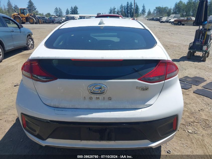 2017 HYUNDAI IONIQ HYBRID BLUE - KMHC65LC9HU048952