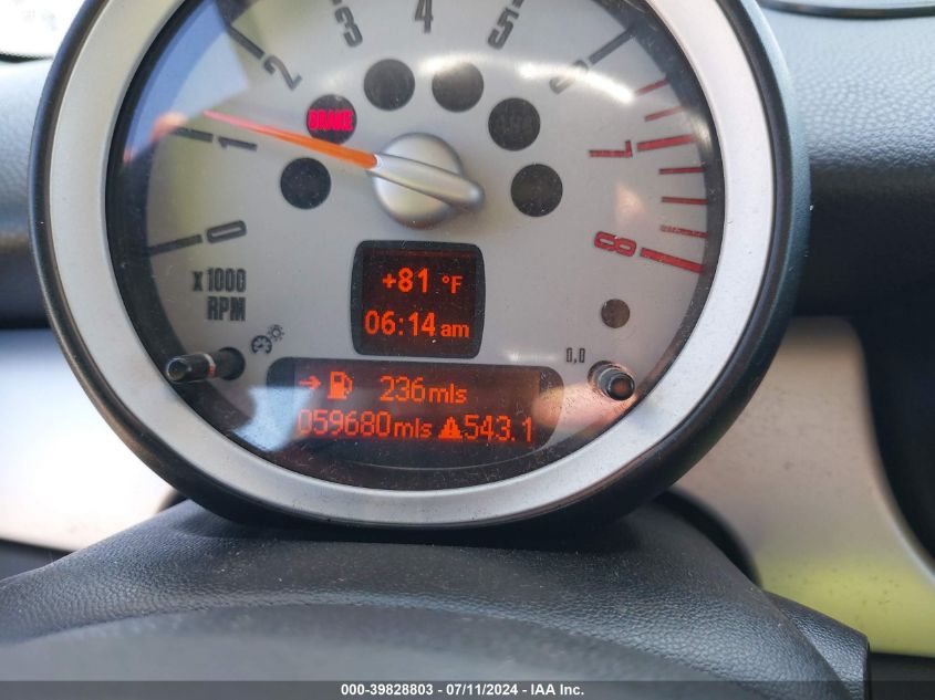 2010 Mini Cooper VIN: WMWMF3C57ATZ26434 Lot: 39828803