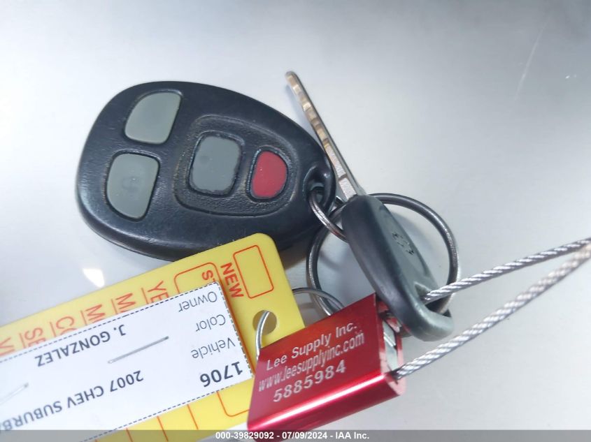 2007 Chevrolet Suburban 1500 Lt VIN: 3GNFC16037G317041 Lot: 39829092