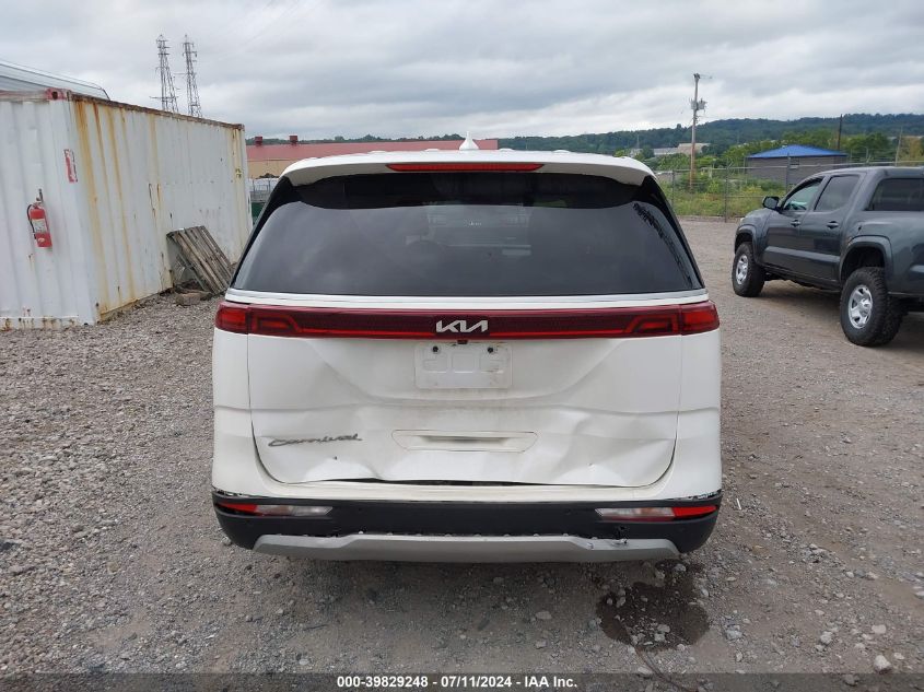 2022 Kia Carnival Mpv Lx Seat Package VIN: KNDNB4H39N6092221 Lot: 39829248
