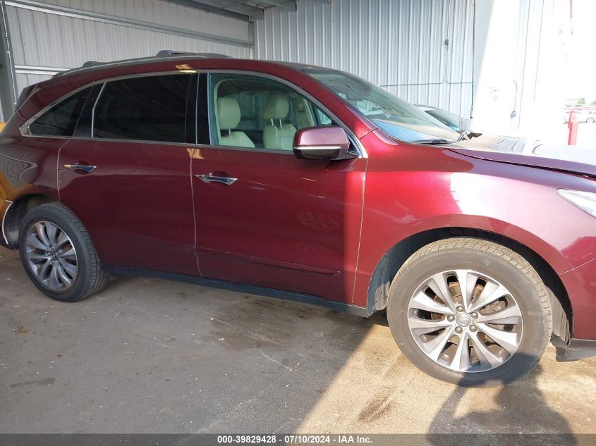 2014 Acura Mdx Technology VIN: 5FRYD4H45EB035873 Lot: 39829428