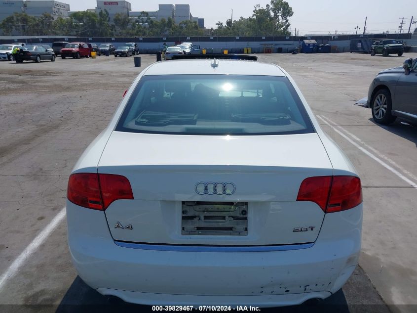 2006 Audi A4 S-Line 2.0T Turbo VIN: WAUBF78E56A224347 Lot: 39829467