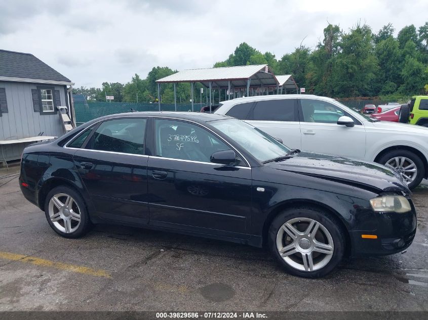 2007 Audi A4 2.0T VIN: WAUDF78EX7A027216 Lot: 39829586