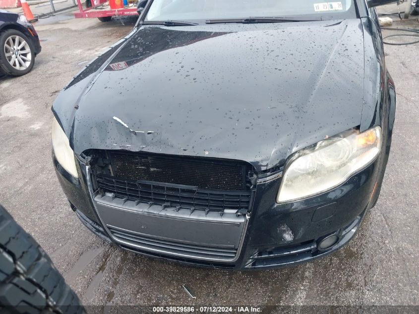 2007 Audi A4 2.0T VIN: WAUDF78EX7A027216 Lot: 39829586