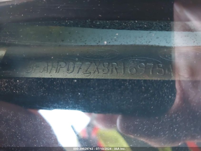 2008 Ford Fusion Se VIN: 3FAHP07ZX8R169754 Lot: 39829743