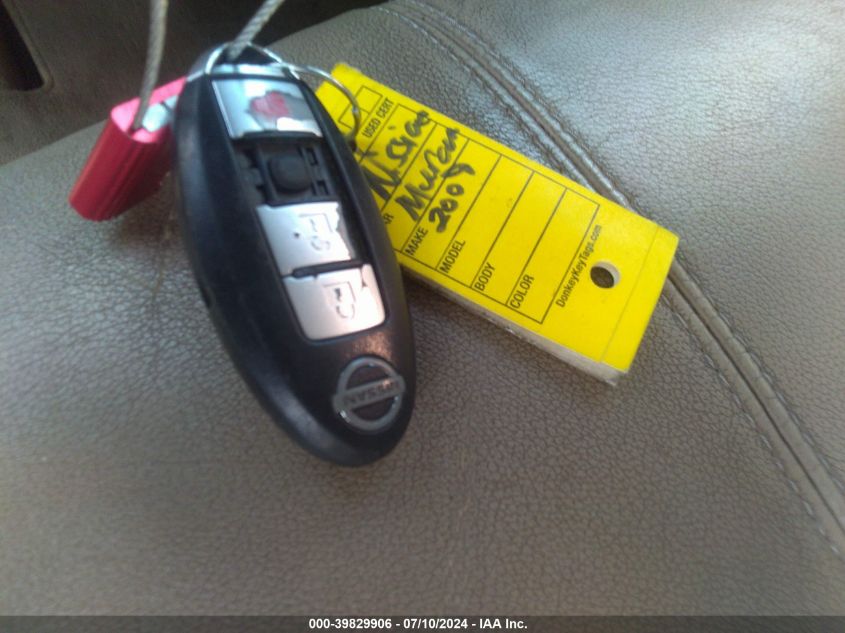 2009 Nissan Murano S/Sl VIN: JN8AZ18U89W024424 Lot: 39829906