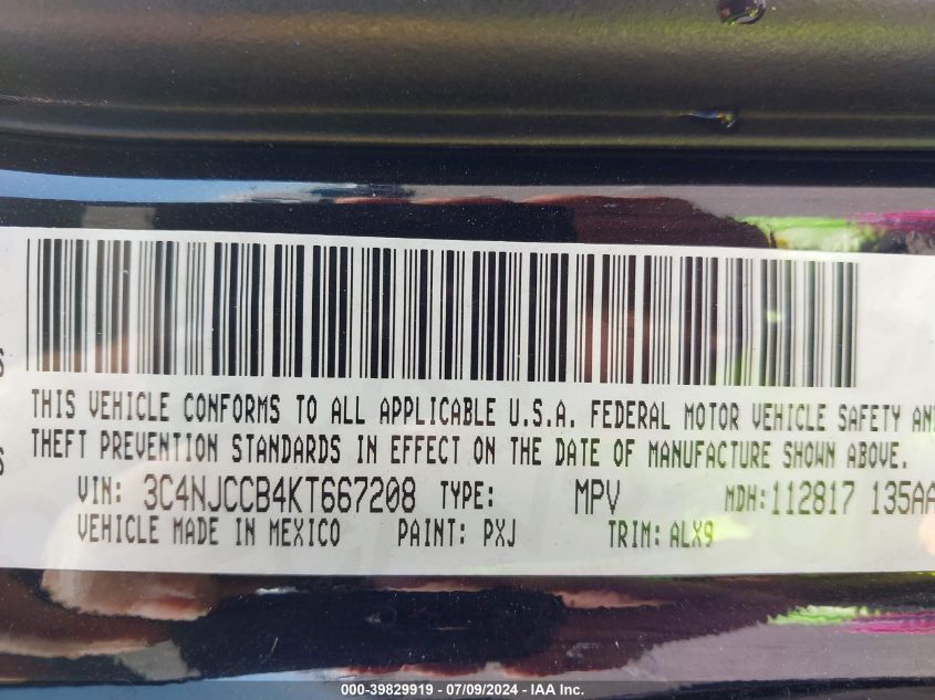 2019 JEEP COMPASS LIMITED FWD - 3C4NJCCB4KT667208