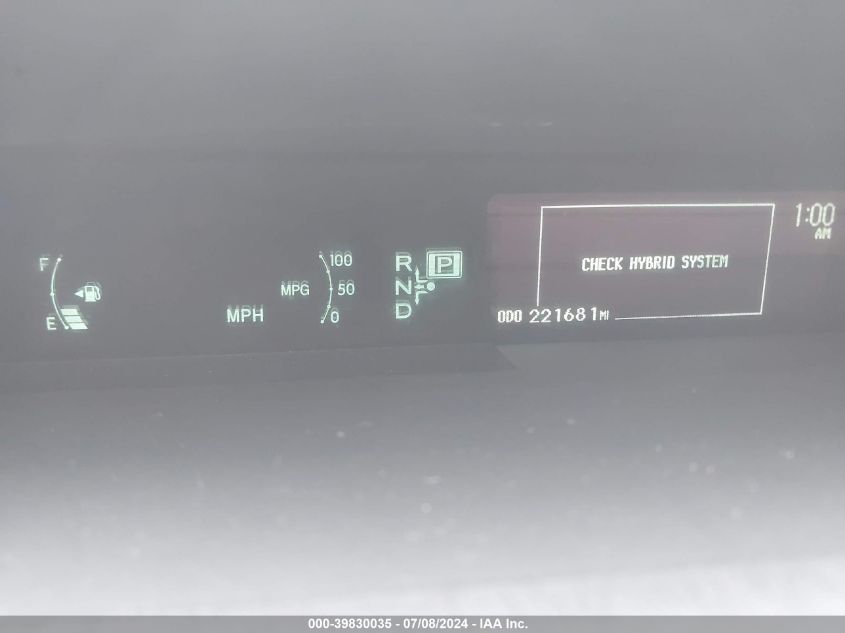 2010 Toyota Prius Iv VIN: JTDKN3DU0A0050780 Lot: 39830035