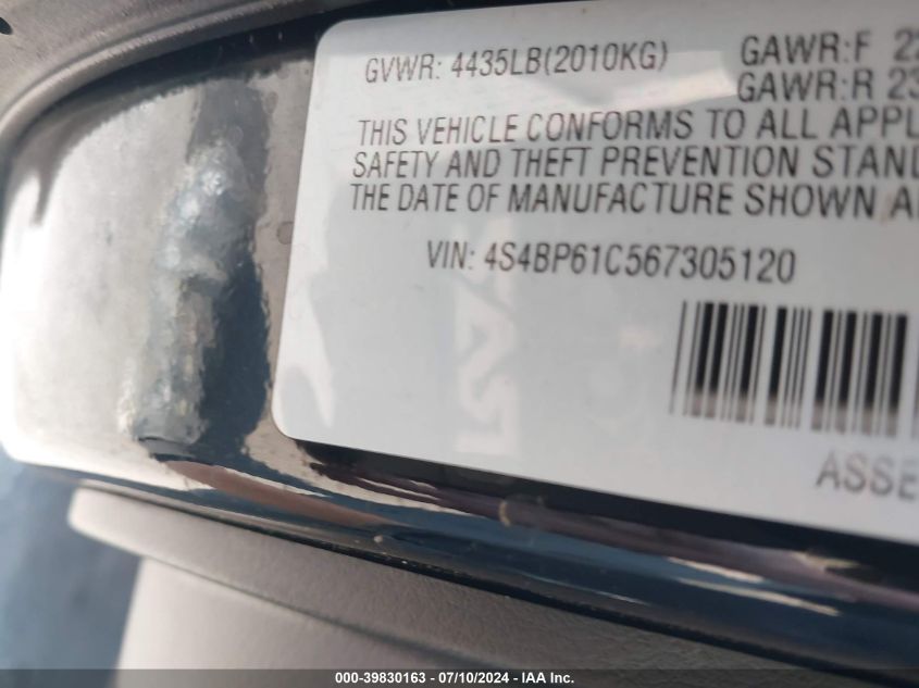 2006 Subaru Outback Outback 2.5I VIN: 4S4BP61C567305120 Lot: 39830163