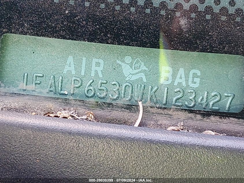 1998 Ford Contour VIN: 1FALP6530WK123427 Lot: 39830399