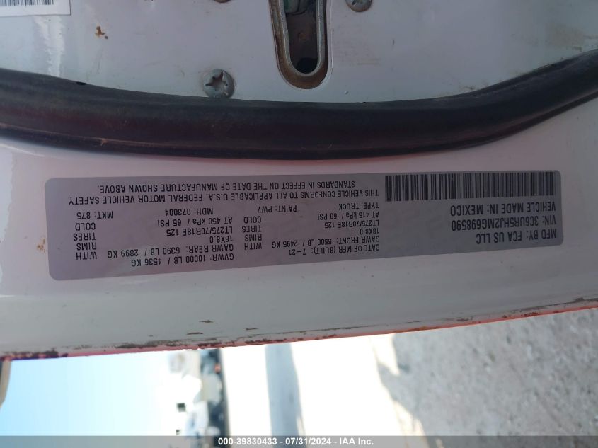 2021 Ram 2500 Tradesman VIN: 3C6UR5HJ2MG698590 Lot: 39830433