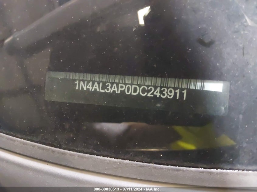 1N4AL3AP0DC243911 2013 Nissan Altima 2.5 S