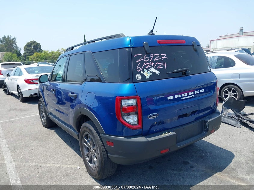2023 Ford Bronco Sport Big Bend VIN: 3FMCR9B62PRD32634 Lot: 39830551