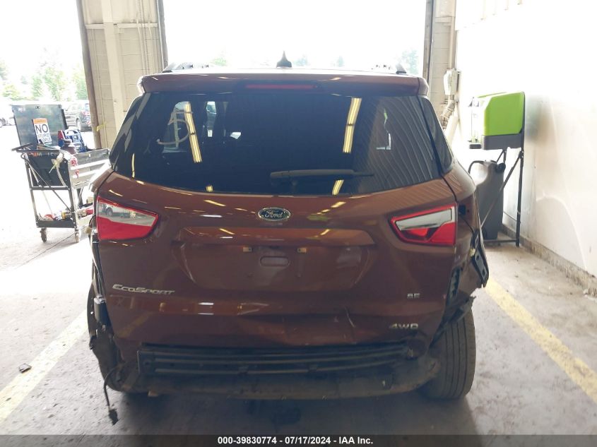 2019 Ford Ecosport Se VIN: MAJ6S3GL1KC272988 Lot: 39830774