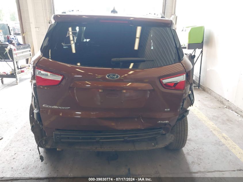 2019 Ford Ecosport Se VIN: MAJ6S3GL1KC272988 Lot: 39830774