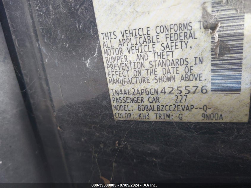 1N4AL2AP6CN425576 2012 Nissan Altima 2.5 S