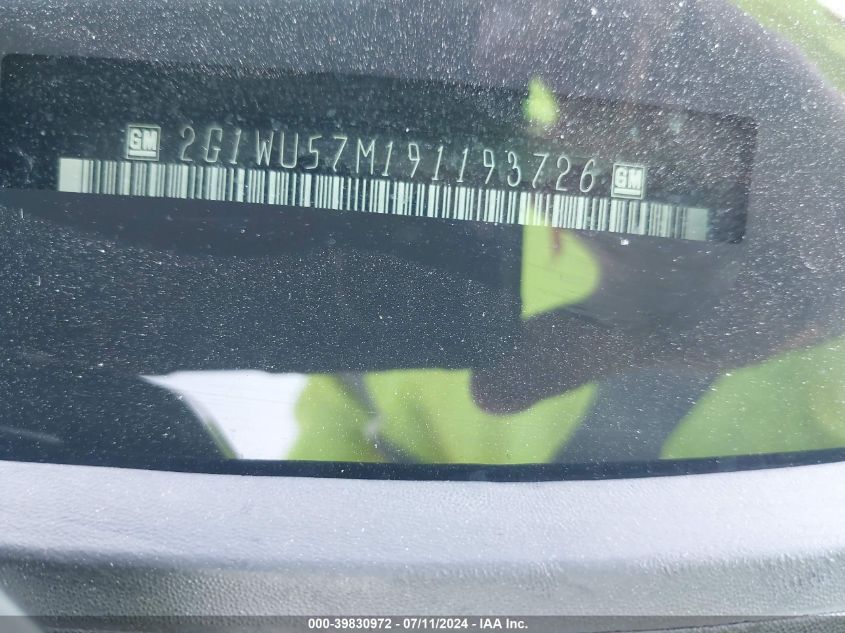 2009 Chevrolet Impala Ltz VIN: 2G1WU57M191193726 Lot: 39830972