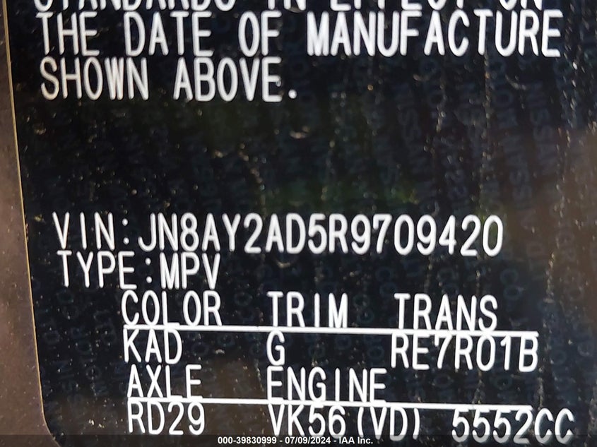 2024 NISSAN ARMADA SV - JN8AY2AD5R9709420