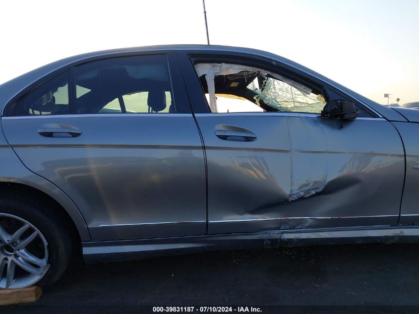 2012 Mercedes-Benz C 250 Luxury/Sport VIN: WDDGF4HBXCF853393 Lot: 39831187