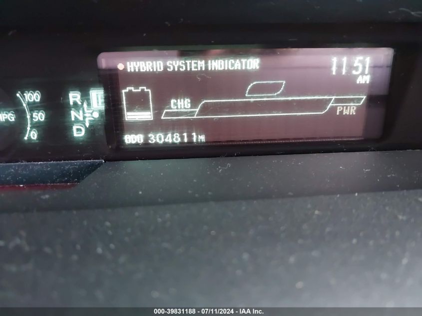 2011 Toyota Prius Two VIN: JTDKN3DU6B0248930 Lot: 39831188