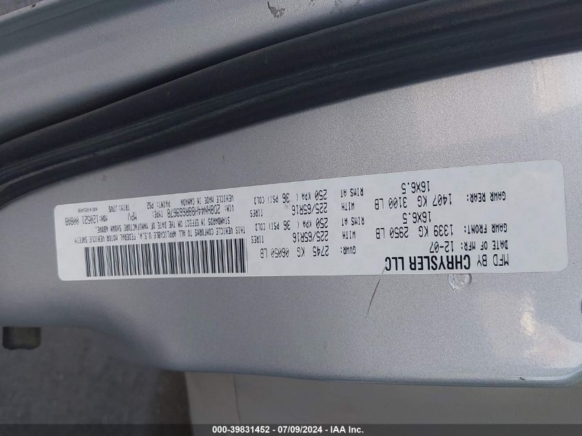 2008 Dodge Grand Caravan Se VIN: 2D8HN44H88R669678 Lot: 39831452