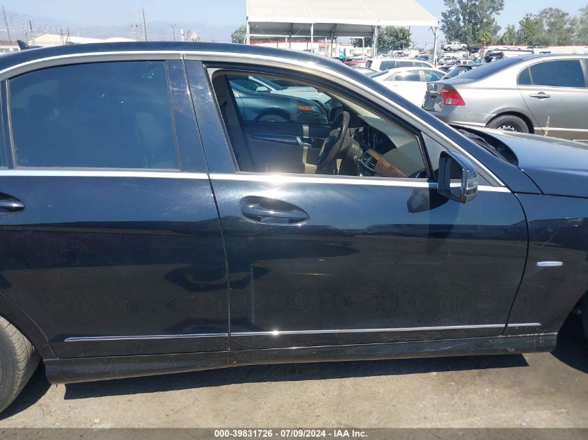 2012 Mercedes-Benz C 250 Luxury/Sport VIN: WDDGF4HB8CA608086 Lot: 39831726