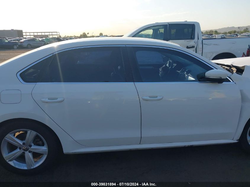 2013 Volkswagen Passat Se VIN: 1VWBP7A38DC065654 Lot: 39831894