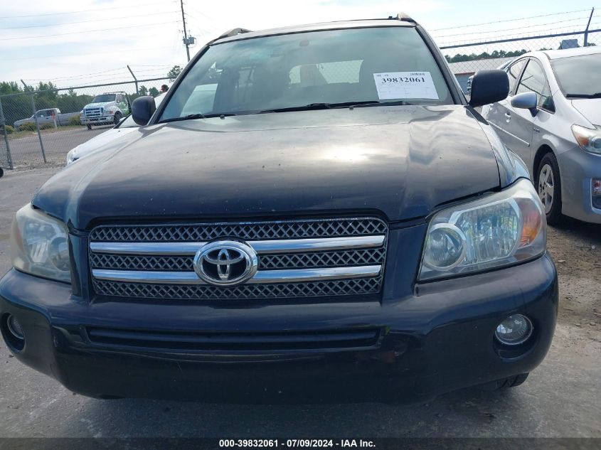 2006 Toyota Highlander Hybrid Limited V6 VIN: JTEDW21A860014445 Lot: 39832061