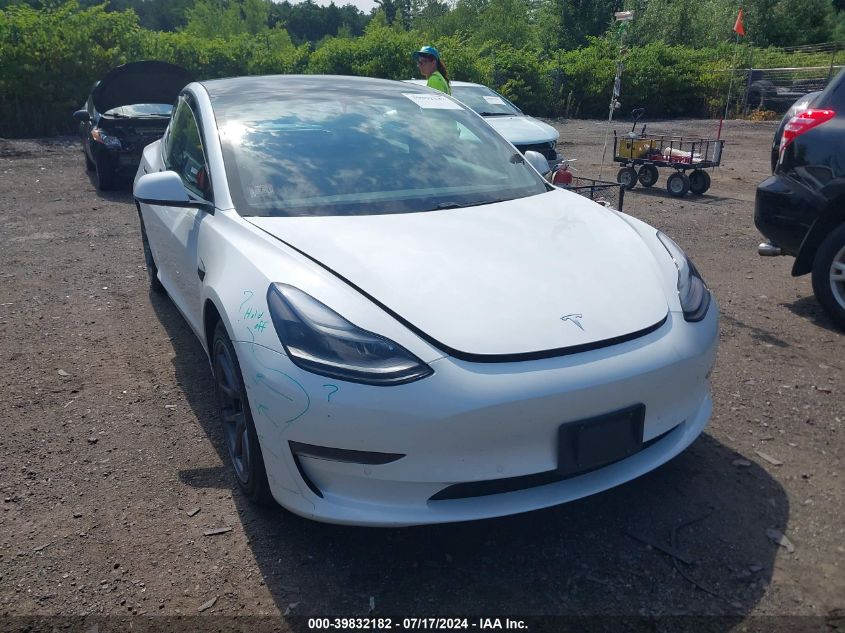 2021 Tesla Model 3 Standard Range Plus Rear-Wheel Drive VIN: 5YJ3E1EA7MF947825 Lot: 39832182