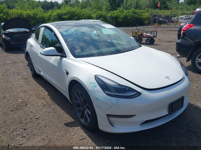 2021 Tesla Model 3 Standard Range Plus Rear-Wheel Drive VIN: 5YJ3E1EA7MF947825 Lot: 39832182